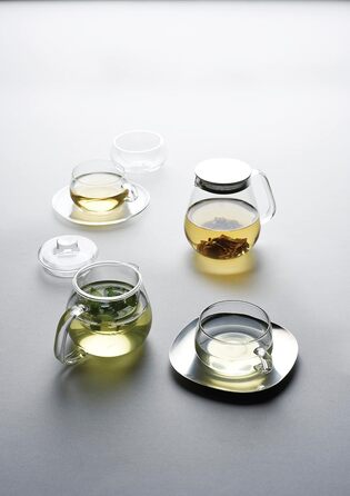 Kinto Unitea One Touch Teapot from Stainless Steel, 720 ml, Heat-Resistant Glass Teapot with Stainless Steel Infuser in Lid (Japan Import)