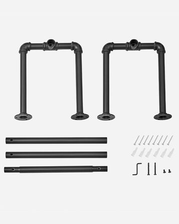 SONGMICS Wall-Mounted Clothes Rack, Industrial Design Clothes Bar, Set of 1, Wall Mounting, Holds up to 60 kg, 30 x 11 x 9.3 cm, Easy Assembly, Black HSR64BK-0 (1)