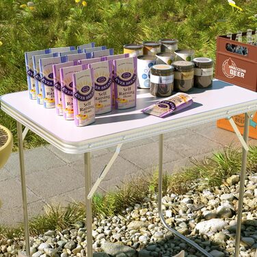 Складний алюмінієвий стіл для пікніка, саду, кемпінгу 120x60x70 см, регульована висота