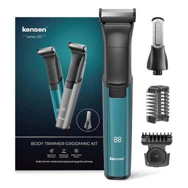 Триммер для тіла Kensen 2-в-1 для чоловіків: для особистої гігієни, тіла, обличчя. З насадкою, для сухого та вологого гоління, USB-C, зелений