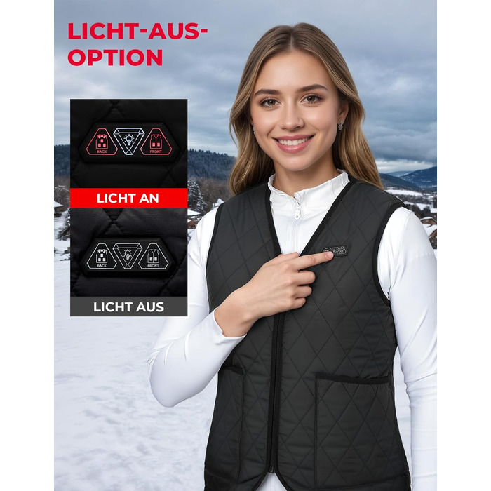 Електрична гріюча жилетка KEMIMOTO для жінок з 8 зонами нагріву, 3 режими, USB, для мотоцикла, відпочинку, катання на лижах, XL