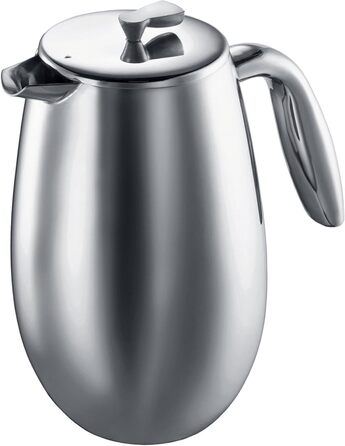 Bodum 1308-57 Columbia Coffee Press (Double-Walled, Stainless Steel, Dishwasher Safe, 1.0 liters) Matte Black 1.0 L (34 oz) Single