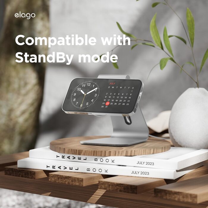 Підставка для зарядки MagSafe Elago MS4, Алюмінієва, сумісна з iPhone 17/16/15/14/13/12, Standby Mode (iOS 17), чорний [Зарядний пристрій не входить до комплекту]