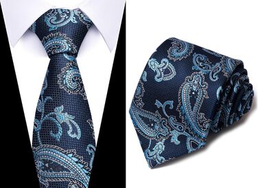 Чоловічий набір краваток (6 шт.) Jacquard: блакитні в смужку, з павлином, золотом та червоною квіткою