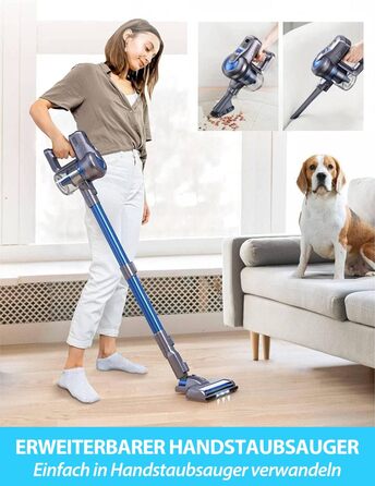 Бездротовий пилосос Greenote 6-в-1 з потужним безщітковим мотором 200W та LED-підсвічуванням, до 30 хвилин роботи, 23000PA