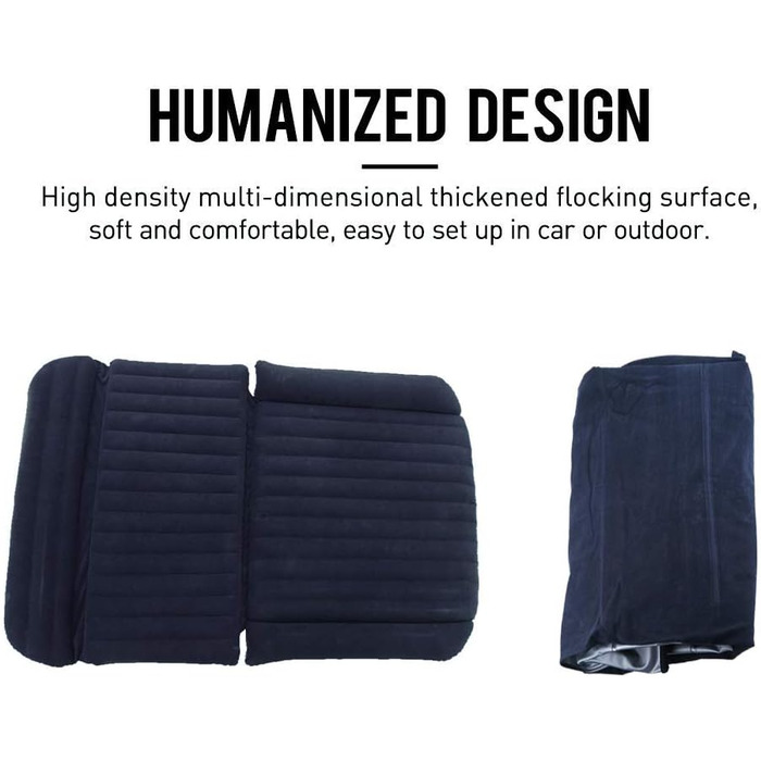 Надувний матрац для авто SUV з насосом (чорний) - зручний для кемпінгу та подорожей