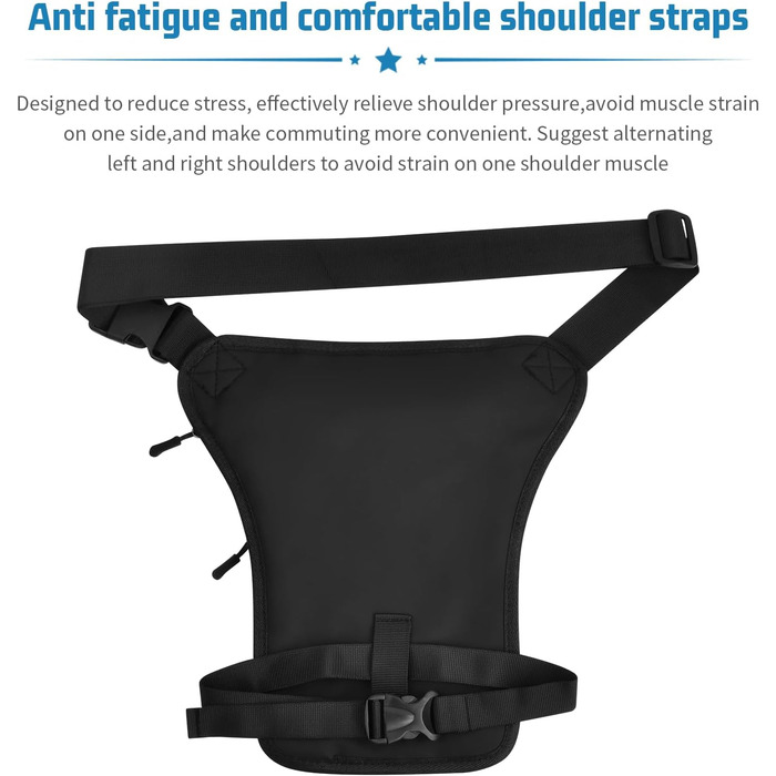 Чоловіча/Жіноча нагрудна сумка-чохол на ногу, валіза на стегно, чорна. Багато кишень, водонепроникна, для мотоцикла, походів, хайкінгу