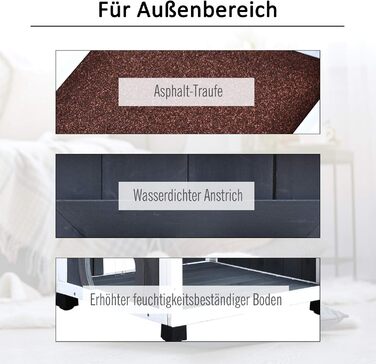 Будинок для котів PawHut на вулицю, 2-поверховий, з теневого дерева, сірий, 59 x 55 x 109 см