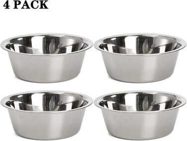 Набори мисок для собак та котів DEAYOU (4 шт.), нержавіюча сталь, 21 см, 1.3 л