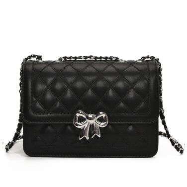 Сумка жіноча Travistar через плече: ланцюжок, кросбоді, вечірня, міська, шкіряна, чорна (K076)