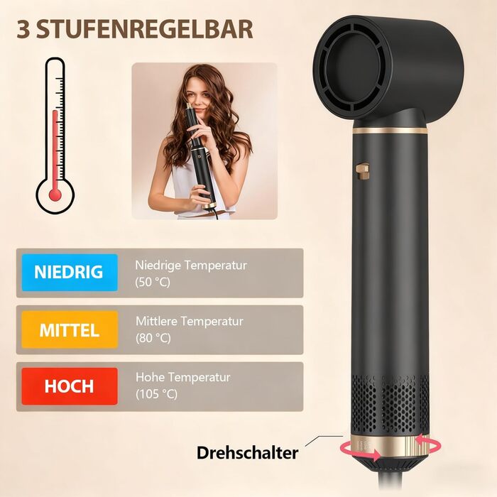 Фен-щітка 5 в 1 для волосся, Airstyler, стайлер для укладання, випрямляч, локони, об'єм, рожевий, Eurostecker