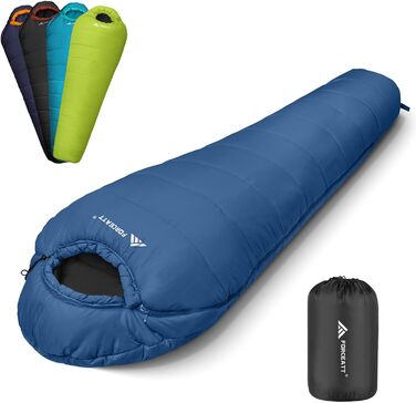 Спальний мішок Forceatt -10°C~15°C, 4 сезони, зимовий для дорослих, водонепроникний, ультралегкий для кемпінгу, подорожей, намету, активного відпочинку. -10°C, синій