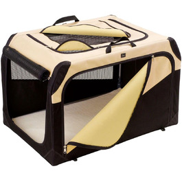 HUNTER Складана переносна будка для собак, бежева, M, 76x48x51 см