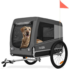 Причіп для собак Tiggo VS Pets L – великий, 270л, для собак до 35 кг, сірий