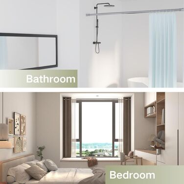 Штанга для карниза без свердління та шурупів, телескопічна, для душу та шафи, 85-230 см (діаметр 32 мм)