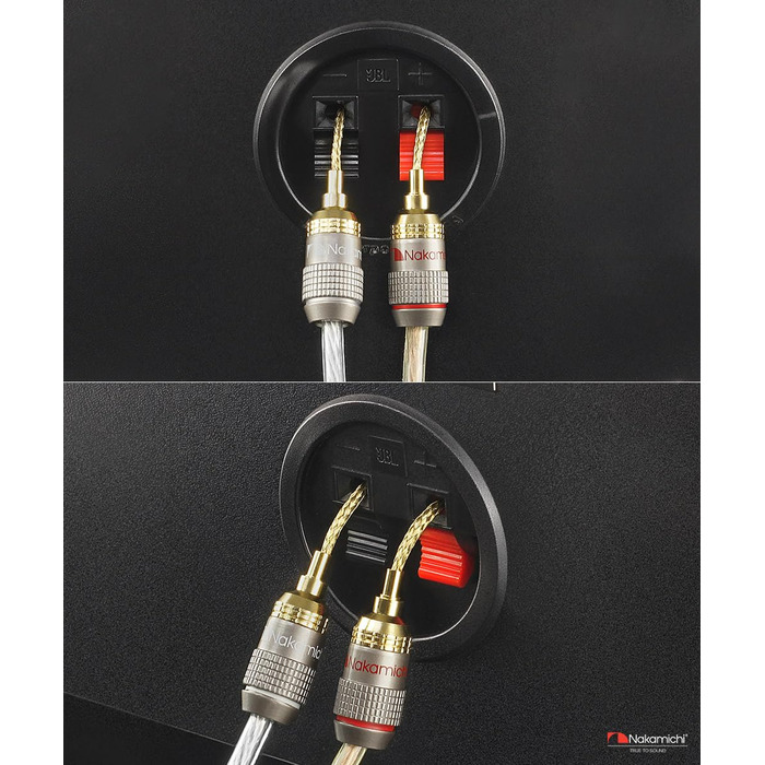 Nakamichi FanLock Excel Serie 24K позолочені бананові штекери 2 мм, 10-18 AWG, 4 мм, для акустичних систем, Hi-Fi аудіокабелів (16 шт - 8 пар)