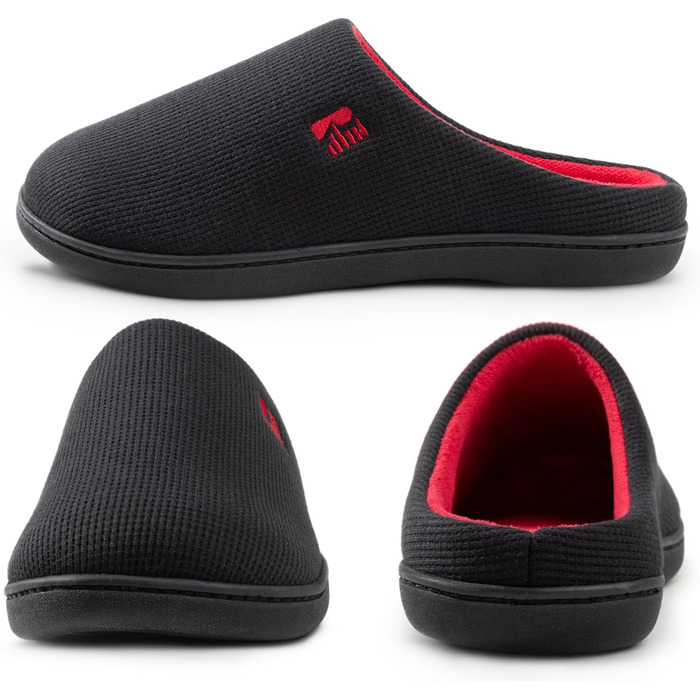 Чоловічі халапи RockDove Original з двокольоровим дизайном та піною з пам'яті (48 EU, чорний та червоний)