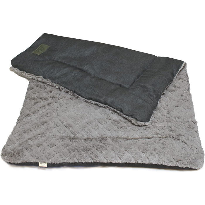 KaraLuna Dog Mat 80 x 55 cm for home & on the go | Washable | 3 sizes available | Dog blanket, dog cushion, padded dog blanket, fluffy (Large, Brown)