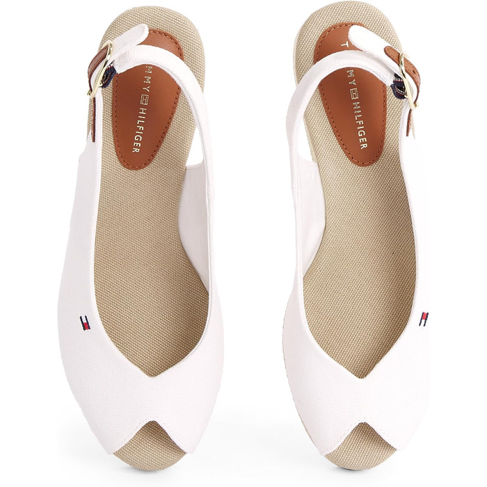 Сліпони Tommy Hilfiger Flag Mid Wedge Espad SLIN - білі еспадрильї на танкетці 38 EU