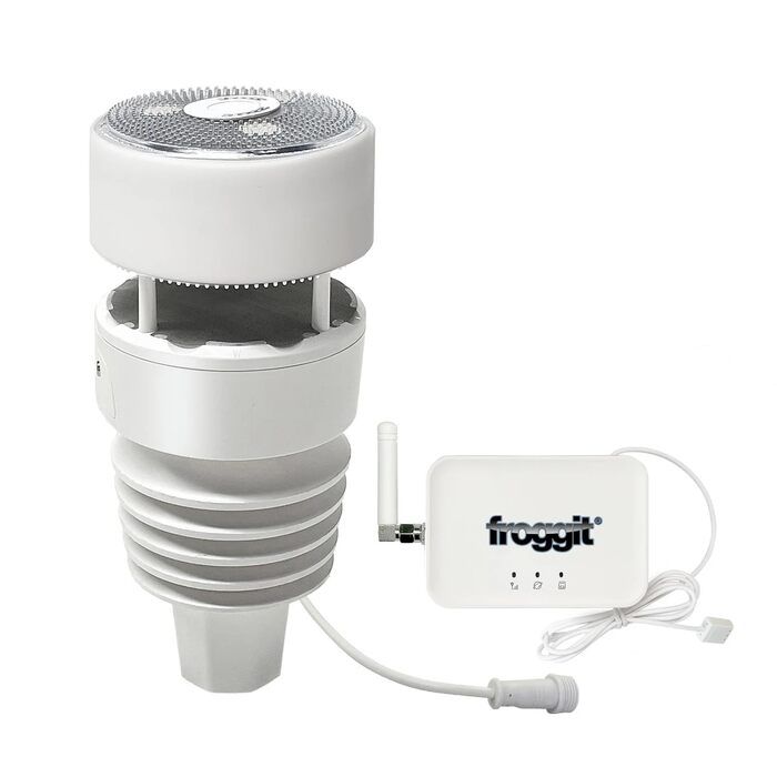 Метеостанція Froggit WH3000 SE PRO WiFi: Професійна метеостанція з WiFi, датчиком температури, вологості, барометром, анемометром, дощуміром та годинником