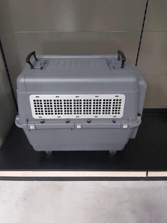 Клітка-переноска для собак Flamingo Lanta XL (60x92x69 см), темно-сірий колір | Безпечна, практична та комфортна