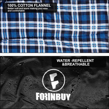 Спальний мішок фланелевий теплий 3-4 сезони XXL з бавовняним підкладкою для дорослих Outdoor для риболовлі, кемпінгу, походів, легкий для дому та вулиці, блакитний, 2lbs наповнювач