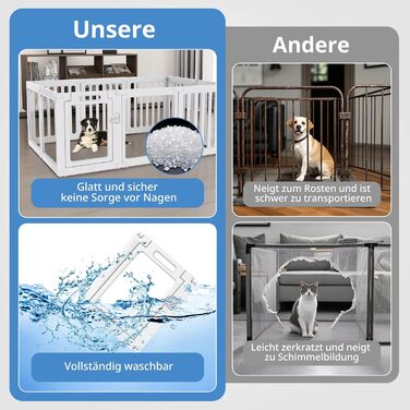 Акриловий вольєр для цуценят Indoor 60 см, прозорий вольєр для цуценят, вольєр для домашніх тварин з пластику для маленьких собак, легко збирається та чиститься, 14 панелей (200L x 150B x 60H см)