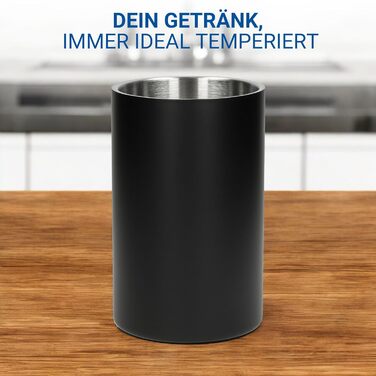 Охолоджувач для пляшок 'Chill' - сталевий, з подвійними стінками. Підходить для вина, шампанського, пива. Чудовий подарунок для поціновувачів вина, друзів, батьків. Колір: сріблястий (чорний)