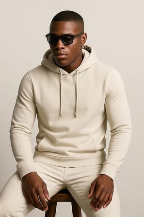 Худі Leif Nelson Slim Fit для чоловіків: стильний капюшонний світшот з довгим рукавом, бежевий (M)