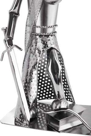 BRUBAKER Wine Bottle Holder Justice with Snake - Metal Sculpture Bottle Stand - Metal Figure Wine Gift for Lawyers, Judges, Attorneys, Law Firm - with Greeting Card