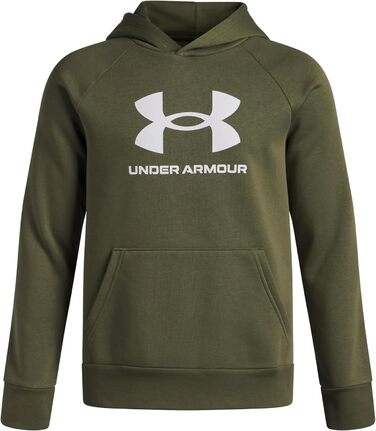 Толстовка з капюшоном Under Armour Rival Fleece для хлопчиків, чорний (122-128, Marine Od Green / White)