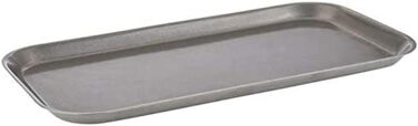 APS Servier- und Dekotablett -Vintage- made of stainless steel with an antique stainless steel look, key holder, jewelry holder, kitchen tray 34 x 18 cm, H: 1.5 cm 34 x 18 cm (height 1.5 cm)
