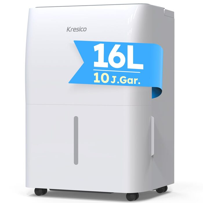 Електричний осушувач повітря 50 л/24 год, для підвалу та приміщень до 320 м³/125 м², таймер, шланг для відведення конденсату, фільтр, 10 років гарантії. Модель Gar (16 л/24 год.)