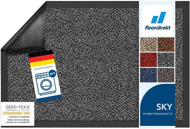 Килимок для підлоги Floordirekt Rhine - миючий, з високою зносостійкістю, з антиковзким покриттям - килимок для вхідної зони (Sparrow), колір антрацитовий (меланж), 80 x 120 см