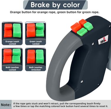 Автоматична висувна собача шлейка Makife Dual Doggie - 3м для малих та середніх собак, 15 шт. пакетів для збору відходів