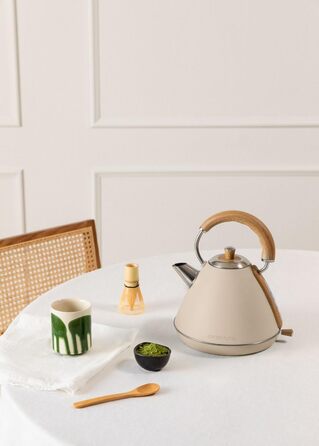 Retro Electric Kettle - Cream White - 1.7L, Fast Boil, Auto Shut-Off, Anti-Scale Filter, Water Level Indicator