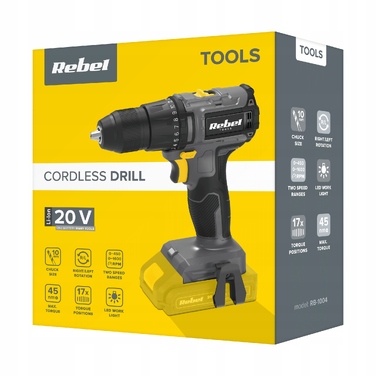 Акумуляторний шурупокрут Rebel Tools 20 V RB-1004