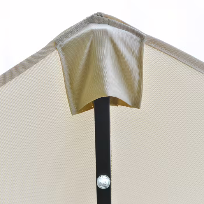 Сонцезахисний парасолька Outsunny з LED-підсвіткою, 440 x 256 см, садовий парасолька з ручним механізмом, парасолька для тераси кремово-білого кольору для саду та тераси
