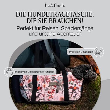 bo&flash Hundetragetasche Portland – Сумка-переноска для собак Portland – для маленьких собак до 7 кг – комфортна та стильна, миється, екологічна (Elodie)