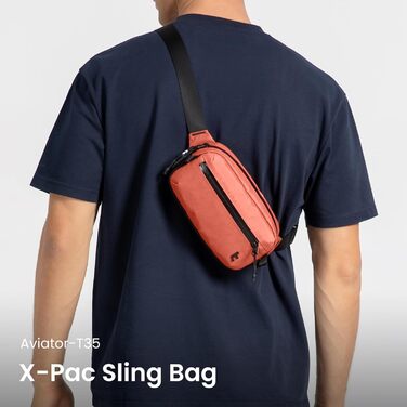 tomtoc Плечова сумка Sling Bag 3.5L з RFID-захистом – для Switch, iPad mini, EDC, подорожі | Водовідштовхувальна, X-pac Koralle