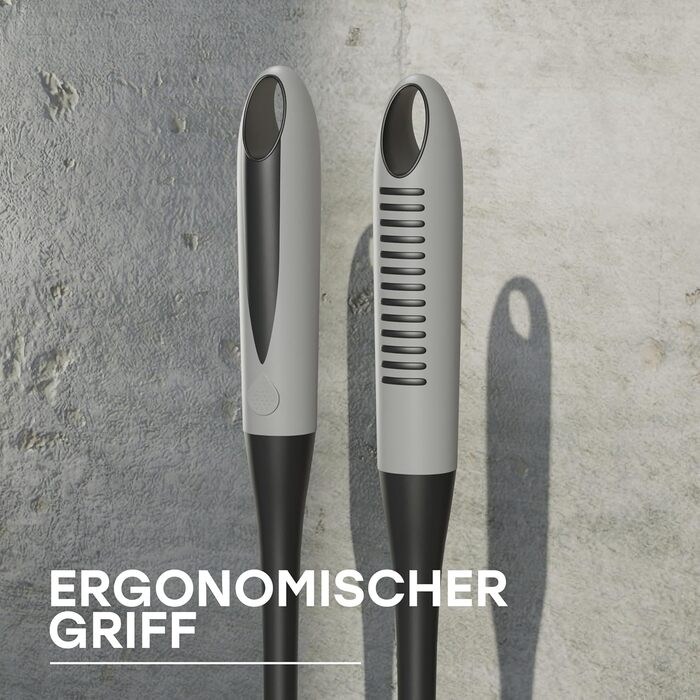 Набір для туалету SAVEGA: щітка для унітазу з інноваційною структурою щетинок та зручним тримачем. Сучасний дизайн, матовий чорний/сірий колір.