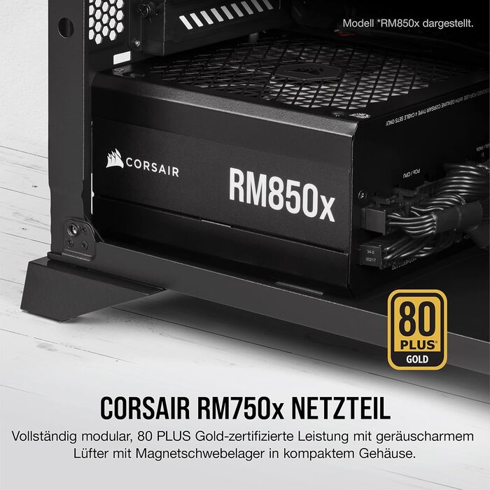 Блок живлення Corsair RM850x (2021) 850W, повністю модульний, низький рівень шуму, сертифікація 80 PLUS Gold, чорний