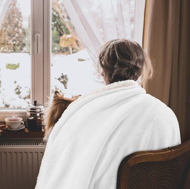 Плед Utopia Bedding з штучного хутра Sherpa, 200x150 см: теплий, м'який, для ліжка, дивана, кемпінгу та подорожей