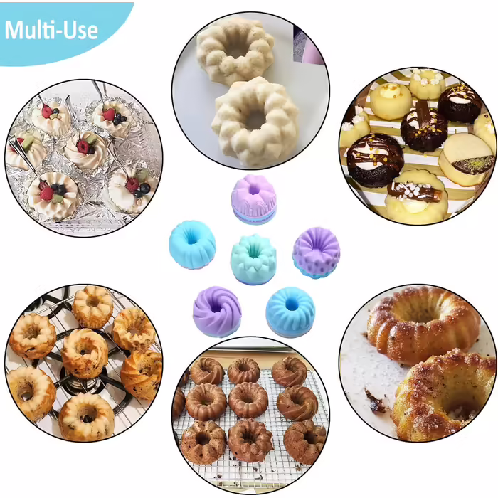 51-Piece Silicone Baking Molds Set, Non-Stick Kitchen Baking Molds, Silicone Cake Molds with Muffin Tin, Cookie Baking Sheet, Cake Pan, Donut Pan, and Loaf Pan (46 Pcs Bakeware Sets)