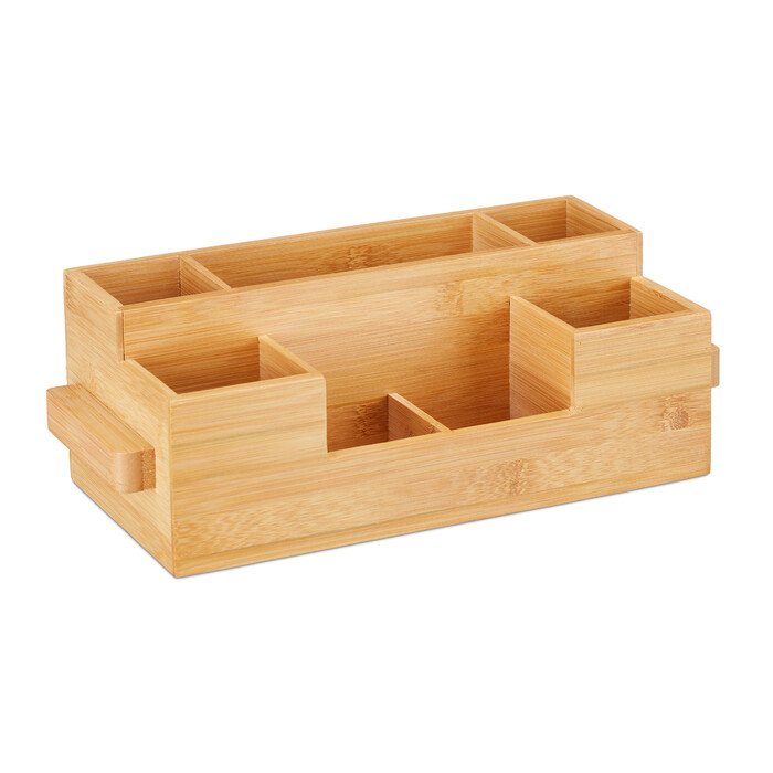 Bamboo Cutlery Holder with Napkin Holder