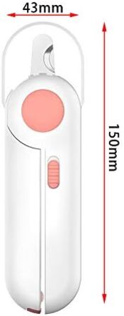 Набір для стрижки кігтів собак і котів Profi з підсвічуванням та захистом від бризок, рожевий