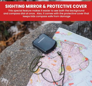 Sight Compass Adjustable Declination – Pathfinder Compass Survival Camping | Base Plate Compass Kids Navigation | Orienteering Compass Hiking Map Reading Military Compass Backpacking