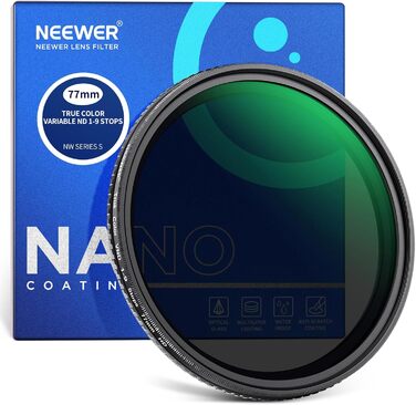 NEEWER Фільтр ND Variabler 67mm ND2-ND400, Градуйований ND-фільтр з HD склом та алюмінієвою рамкою