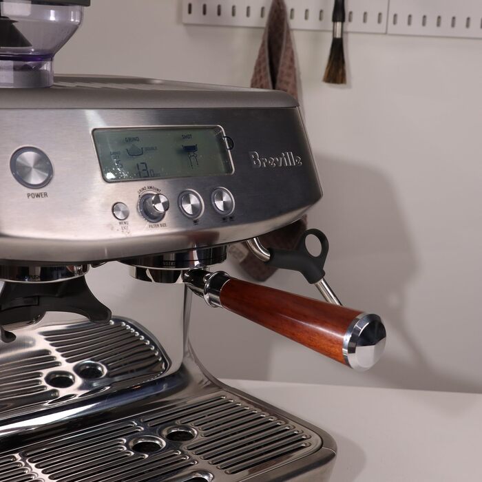 Портфільтр без дна 54мм для кавомашин Sage/Breville Barista Express, Pro, Touch, Impress з дерев'яною ручкою