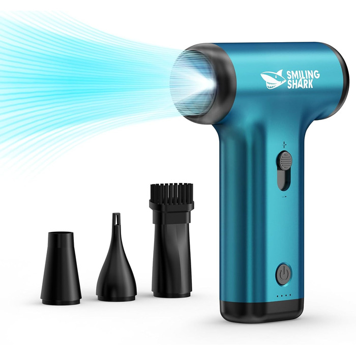 Електричний пилосос-фен Smiling Shark JF-01 Pro: бездротовий, LED-підсвічування, 130000 об/хв, 5kPa, для ПК, авто, чищення